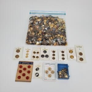 Large Lot of Button Bag Weighs 2lbs 12 ounces Metal Plastic La Mode Germany